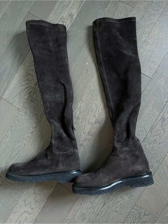 La CANADIENNE Shoes - La CANADIENNE Over-the-Knee Suede Boots in Dark Brown